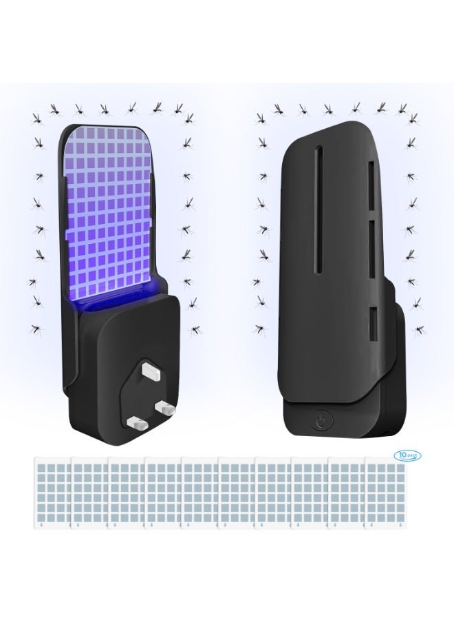 ناكسي فلاي قابس داخلي لقتل البعوض، مع مصباح ليلي UV قابل لتعديل السطوع لفخ البعوض وصائد الذباب، فخاخ ذباب الفاكهة للذبابة الصغيرة، العثة، البعوض، مناسب لكل جزء من المنزل (عبوتان، أسود) - Image 2